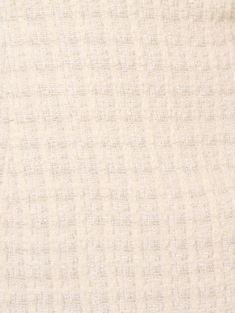 Adrianna Papell White Tweed Pearl Short Dress - Image 6 of 6