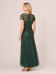 Grün - Adrianna Papell – Langes Kleid mit Perlenbesatz und Godetfalten - Bild 2 von 7