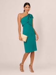 Adrianna Papell Stretch-Crêpe-Kleid mit Schleife, Blau - Bild 3 von 7