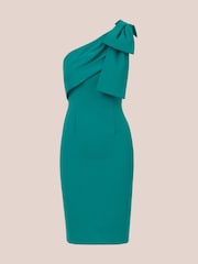 Adrianna Papell Stretch-Crêpe-Kleid mit Schleife, Blau - Bild 6 von 7