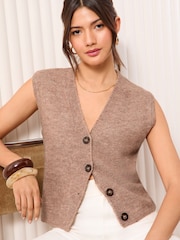 Friends Like These Camel Button Waistcoat - Image 1 of 5