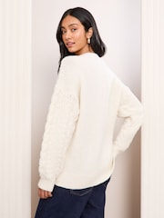 Friends Like These Ivory V-Neck Cable Knit Jumper - Image 5 of 5