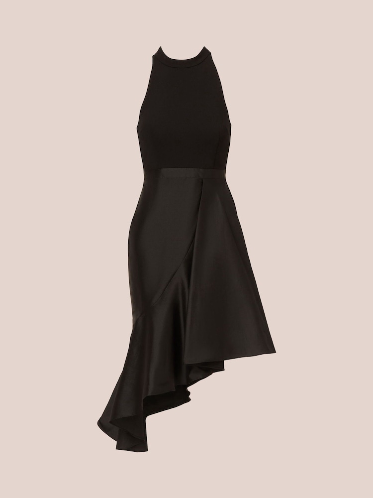 Adrianna Papell Crepe Combo Taffeta Black Dress - Image 6 of 7