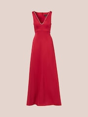 Adrianna Papell Red Aidan Mattox Stretch Mikado A-Line Gown - Image 6 of 7