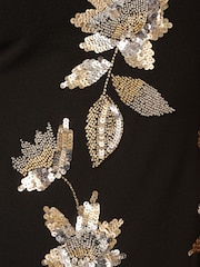 Adrianna Papell Aidan Mattox Beaded Crepe Black Short Dress - Image 7 of 7