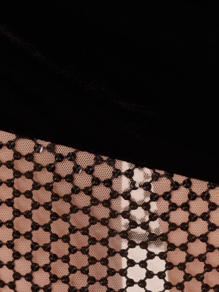 Adrianna Papell Combo Fabric Black Mini Dress - Image 7 of 7 Adrianna Papell Combo Fabric Black Mini Dress - Image 7 of 7