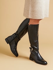 Jones Bootmaker Emaline Leather Long Black Boots - Image 1 of 7