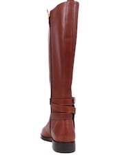 Jones Bootmaker Emaline Leather Long Brown Boots - Image 6 of 7