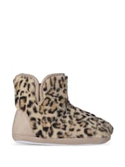 Loungeable Black Multi Faux Fur Bootie Slippers - Image 3 of 6