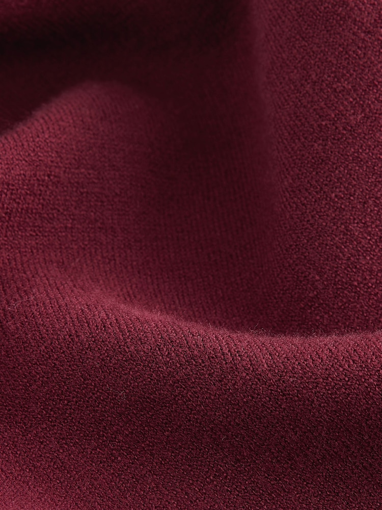 Burgundy Red/Ecru Soft Touch Cosy Collared Button Down Polo Sweatshirt - Image 6 of 6 Burgundy Red/Ecru Soft Touch Cosy Collared Button Down Polo Sweatshirt - Image 6 of 6