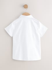 White Fitted Cap Sleeve Cotton Rich Stretch Premium School Shirts 2 Pack (3-18yrs) - Image 3 of 5