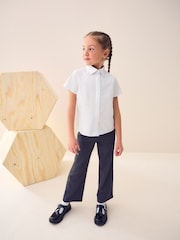 White - Touch Fastening Stretch Short Sleeve School Shirt (3-17yrs) - Image 2 of 8