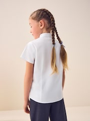 White - Touch Fastening Stretch Short Sleeve School Shirt (3-17yrs) - Image 3 of 8
