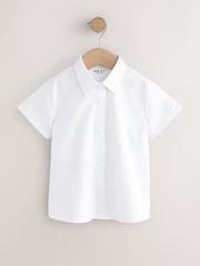 White - Touch Fastening Stretch Short Sleeve School Shirt (3-17yrs) - Image 5 of 8