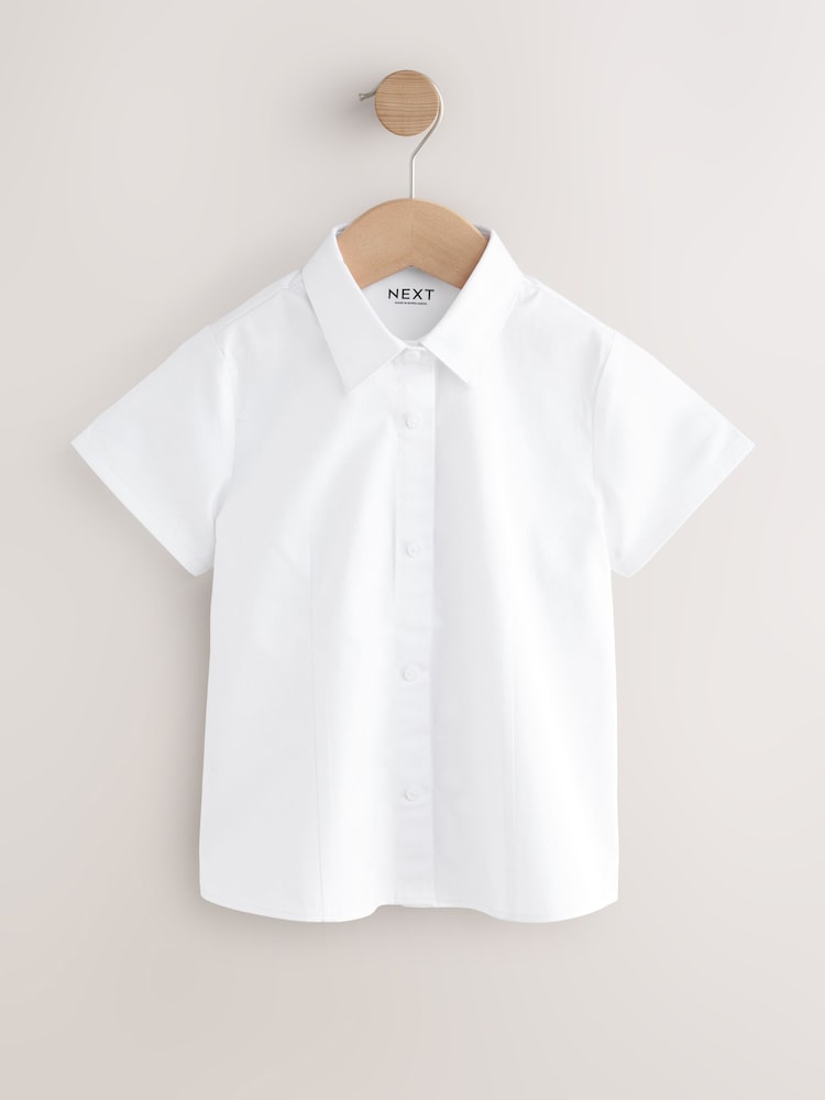 White Touch Fastening Stretch Short Sleeve School Shirt (3-17yrs) - Image 1 of 4