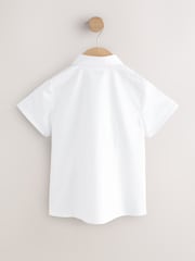 White - Touch Fastening Stretch Short Sleeve School Shirt (3-17yrs) - Image 6 of 8
