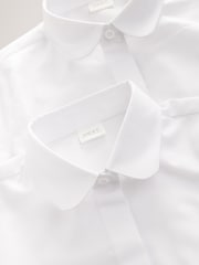 White Short Sleeve Fitted School Shirts 2 Pack (3-18yrs) - Image 4 of 5