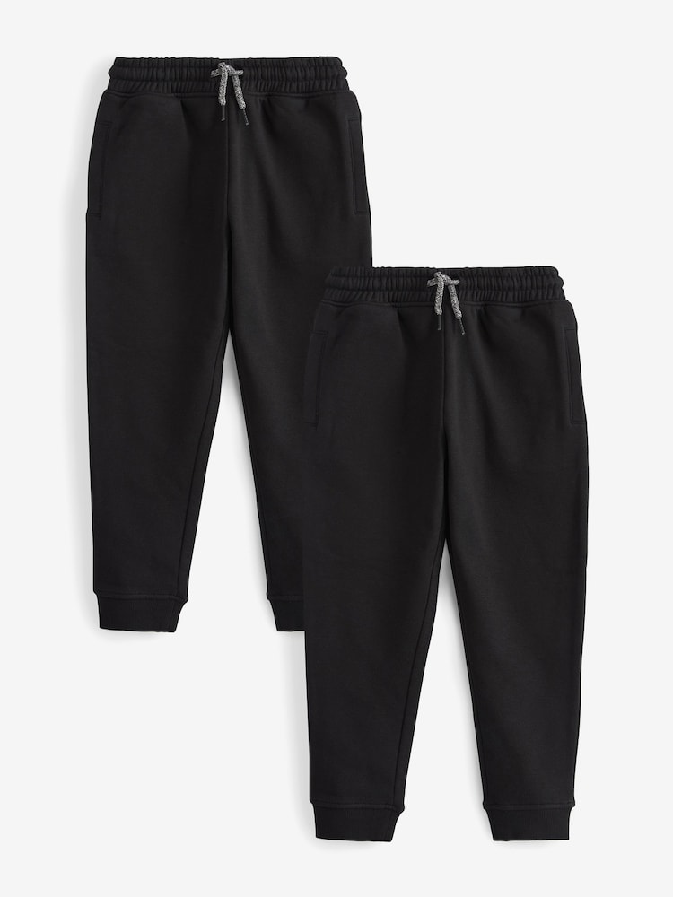 New Black Slim Fit Joggers 2 Pack (3-16yrs) - Image 1 of 5