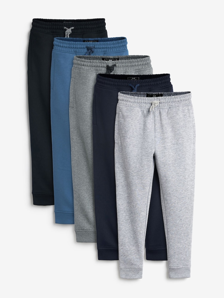 Modra/siva/črna - Basic hlače za prosti čas 5 Pack (3-16yrs) - Slika 1 iz 8