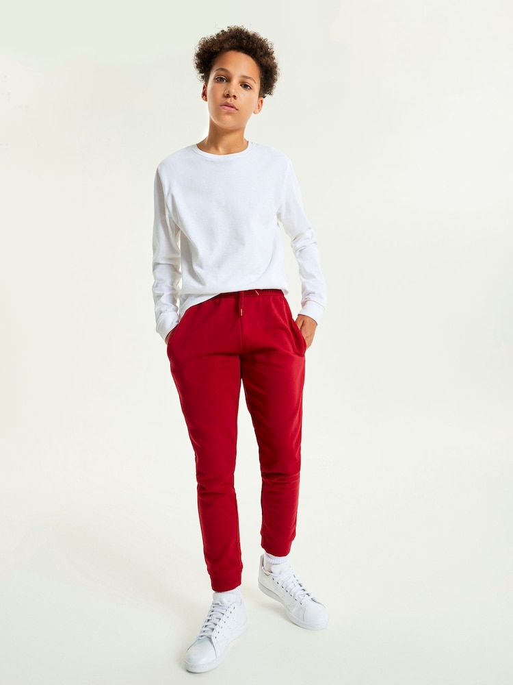 Bright Red Slim Fit Basic Joggers (3-16yrs) - Image 2 of 5