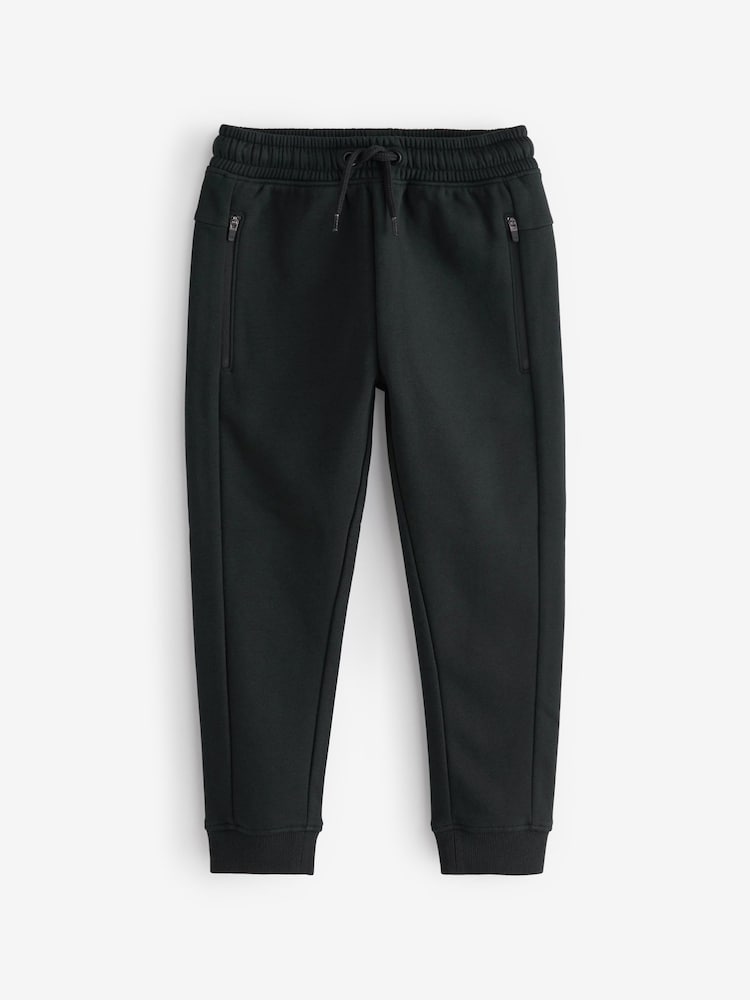 New Black Slim Fit Zip Joggers (3-16yrs) - Image 1 of 1