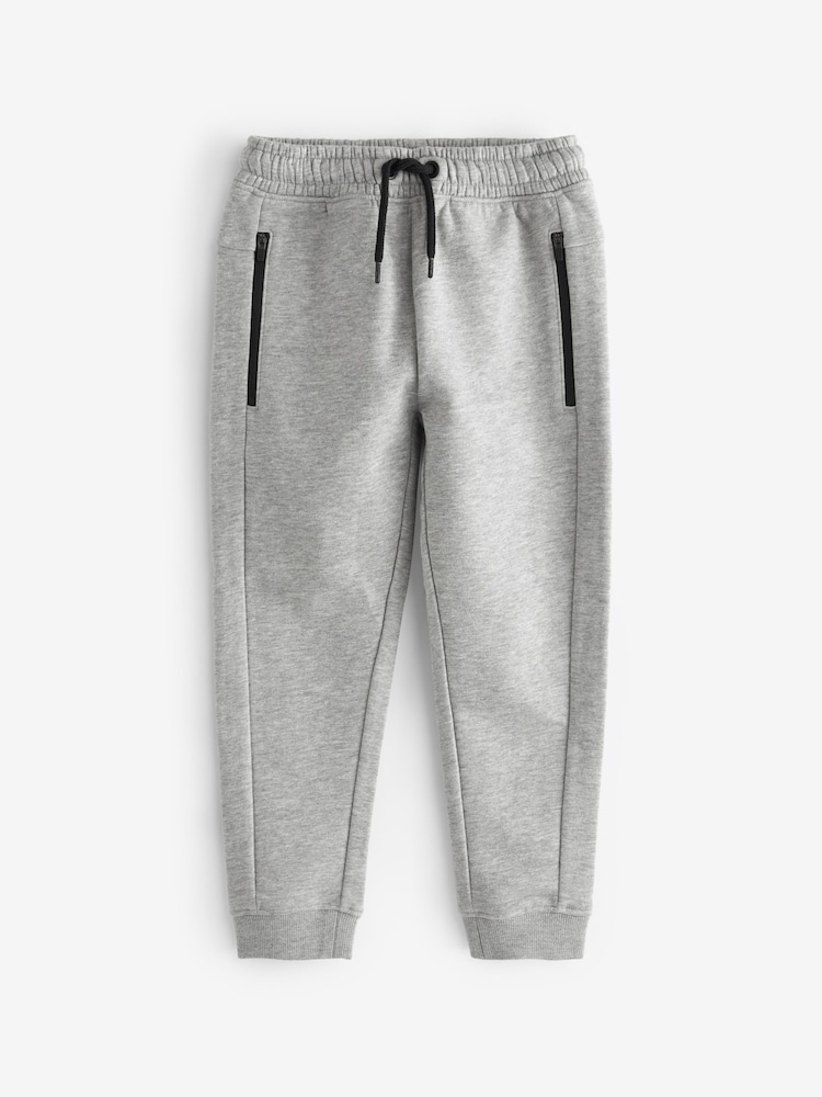 Grey Marl Slim Fit Zip Joggers (3-16yrs) - Image 1 of 1