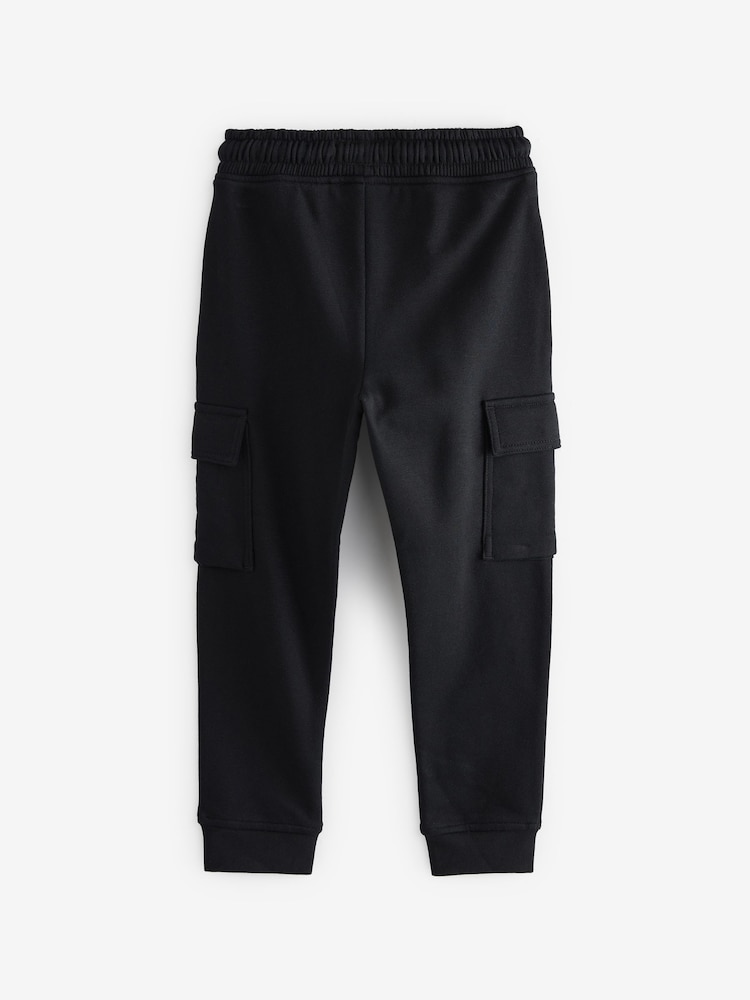 New Black Slim Fit Cargo Rich Joggers (3-16yrs) - Image 6 of 6