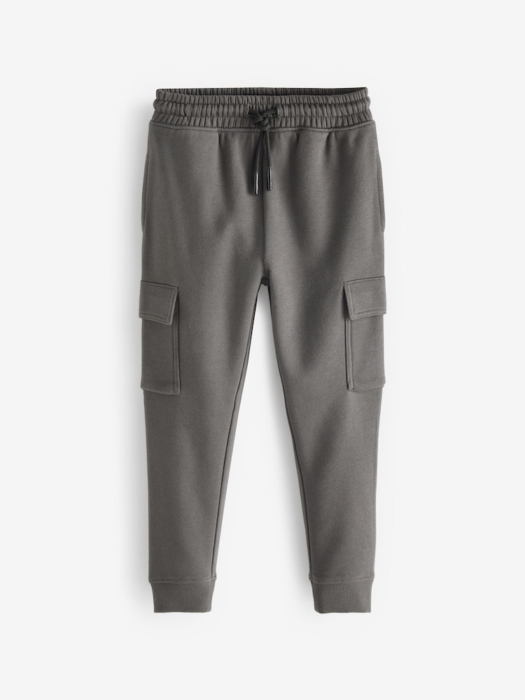 New Charcoal Grey Slim Fit Cargo Rich Joggers (3-16yrs) - Image 1 of 2