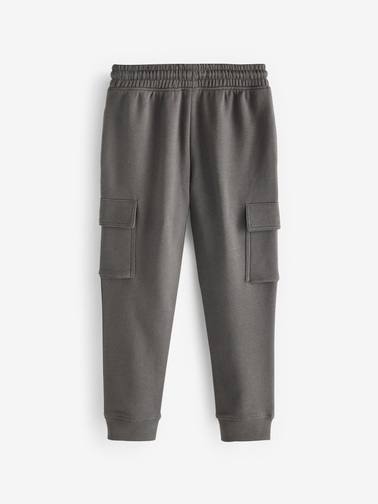 New Charcoal Grey Slim Fit Cargo Rich Joggers (3-16yrs) - Image 2 of 2