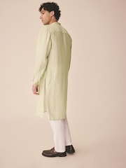 Green Printed Long Sleeve Kurta - Image 3 of 9
