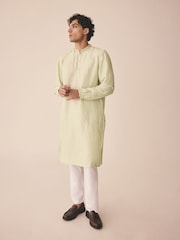 Green Printed Long Sleeve Kurta - Image 4 of 9