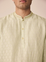 Green Printed Long Sleeve Kurta - Image 5 of 9