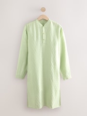 Green Printed Long Sleeve Kurta - Image 7 of 9