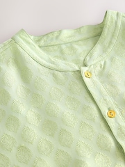 Green Printed Long Sleeve Kurta - Image 9 of 9