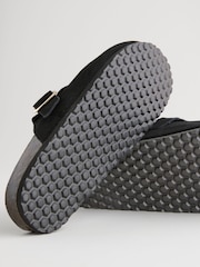 Black Extra Wide Fit Forever Comfort® Leather Footbed Clogs - Image 8 of 8
