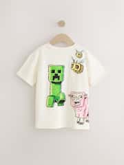 Cream Oversized Minecraft Graphic Print 100% Cotton T-Shirt (3-16yrs) - Image 10 of 12