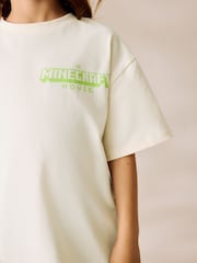 Cream Oversized Minecraft License Graphic Print 100% Cotton T-Shirt (3-16yrs) - Image 5 of 8