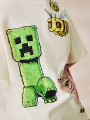 Cream Oversized Minecraft License Graphic Print 100% Cotton T-Shirt (3-16yrs) - Image 6 of 8