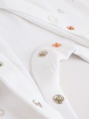 White Baby Sleepsuit, Bodysuit, Beanie and Bib Set 4 Piece (0-9mths) - Image 11 of 19
