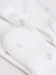 White Baby Sleepsuit, Bodysuit, Beanie and Bib Set 4 Piece (0-9mths) - Image 12 of 19