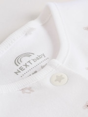 White Baby Sleepsuit, Bodysuit, Beanie and Bib Set 4 Piece (0-9mths) - Image 13 of 19