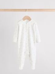 White Baby Sleepsuit, Bodysuit, Beanie and Bib Set 4 Piece (0-9mths) - Image 2 of 19