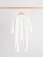 White Baby Sleepsuit, Bodysuit, Beanie and Bib Set 4 Piece (0-9mths) - Image 5 of 19