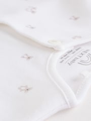White Baby Sleepsuit, Bodysuit, Beanie and Bib Set 4 Piece (0-9mths) - Image 9 of 19