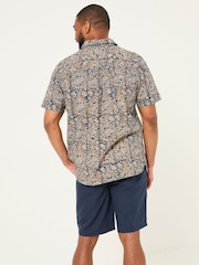 FatFace Blue Short Sleeve Authentic Indian Hand Block Print Shirt - Image 2 of 5