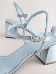 Blue Forever Comfort® Bridesmaid Square Toe Low Block Simple Sandals - Image 10 of 10