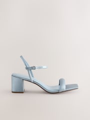 Blue Forever Comfort® Bridesmaid Square Toe Low Block Simple Sandals - Image 6 of 10