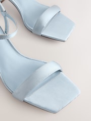 Blue Forever Comfort® Bridesmaid Square Toe Low Block Simple Sandals - Image 8 of 10