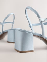 Blue Forever Comfort® Bridesmaid Square Toe Low Block Simple Sandals - Image 9 of 10