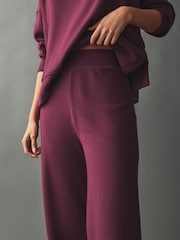 Roșu vișiniu - Pantaloni Cosy Soft Touch Co-ord cu picioare largi - Image 4 of 5